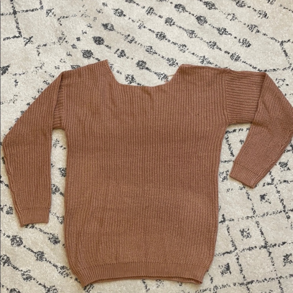 V Open Back Sweater - New